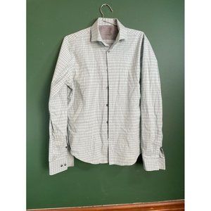 Calvin Klein - Men's Teal/Grey Long Sleeve Button Down (Extra Slim) - Size 15 x